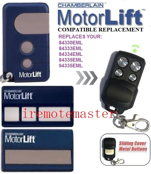 

5PCS Motorlift Chamberlain Liftmaster 94334E Replacement Remote Control Garage Gate key Fob 433mhz remote