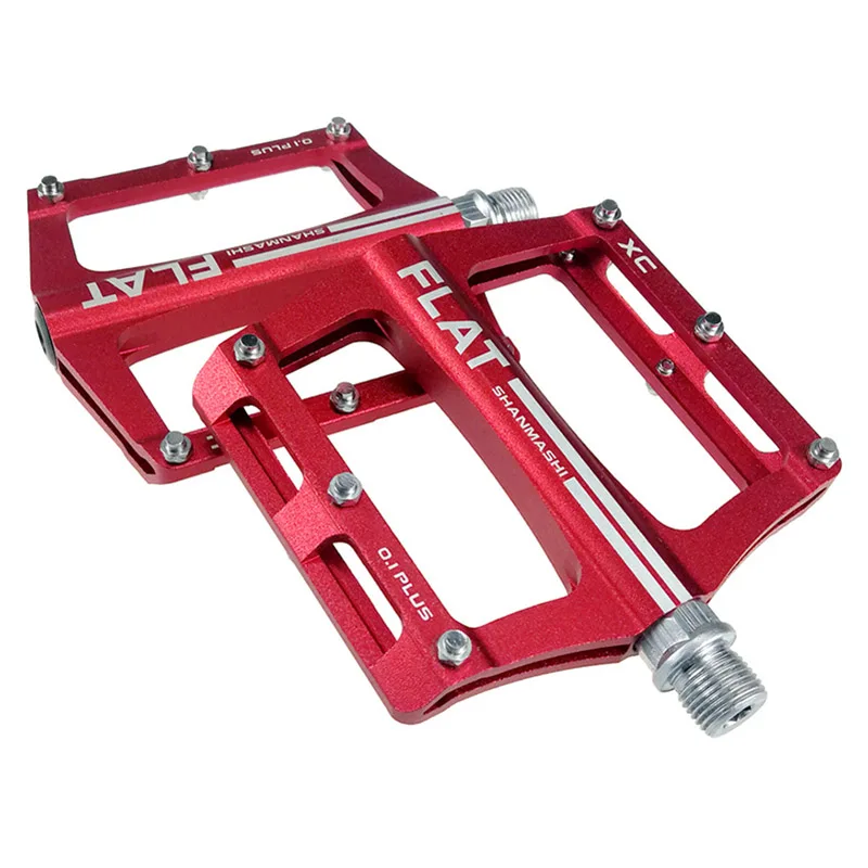 2Pcs MTB Bicycle Pedals Large Widen Aluminum Alloy Bearings Anti-slip Spikes Mountain Bike Pedal Outdoor Cycling Accessories Kit