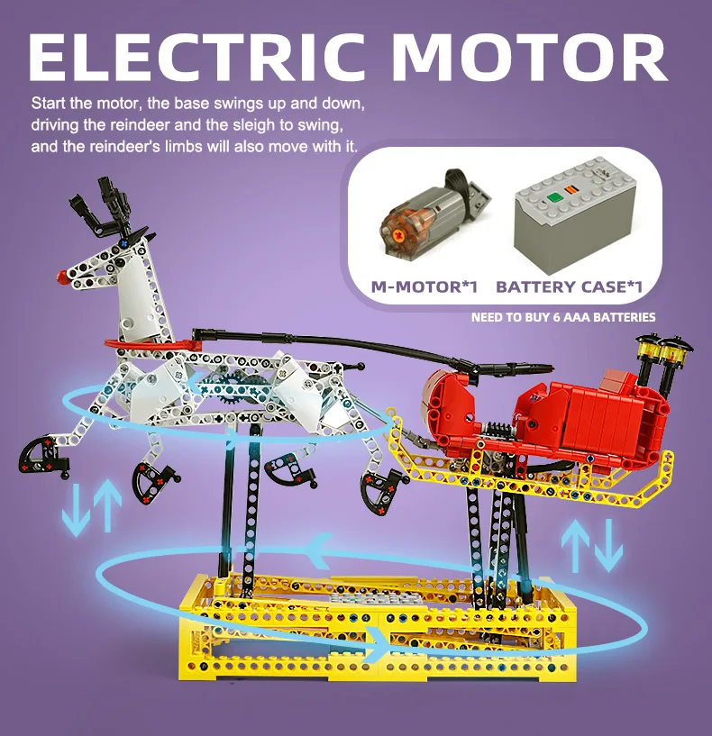 H6f70687d5bc24ad299ac3cdf25098925B Mold KING kreatywne prezenty świąteczne karuzela plac zabaw diabelski młyn ełk sanie montaż cegieł Kid edukacyjne do budowania zabawek