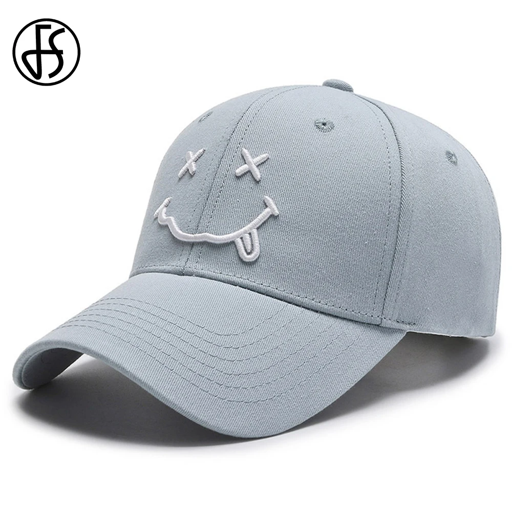 FS летняя синяя кепка со смайликом для мужчин уличная Женская и мужская