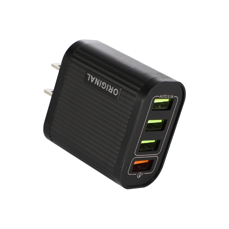 Быстрое зарядное устройство QC 3,0 Быстрая зарядка 4 порта USB настенное зарядное устройство адаптер ЕС мобильный телефон для iPhone huawei samsung Xiaomi 9t Pro QC3.0 - Тип штекера: US Plug Black