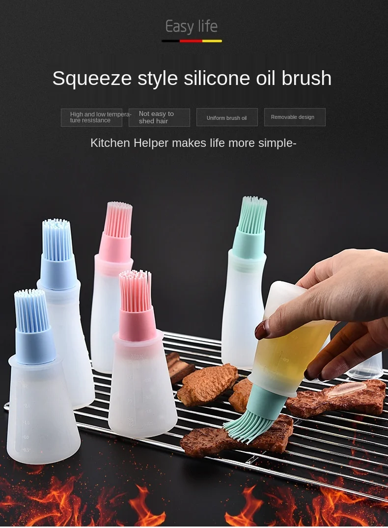 Kitchen Oil Brush Oil Bottle Seasoning Bottle High Temperature Air Fryer Oil  Brush Electric Grill Pan Barbecue Brush Oil - AliExpress