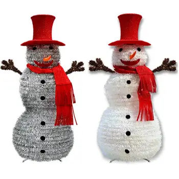 

Christmas Collapsible Tinsel Snowman Christmas Tree Holiday Christmas Decorations Halloween Parties Home Decoration Xmas Gifts 4