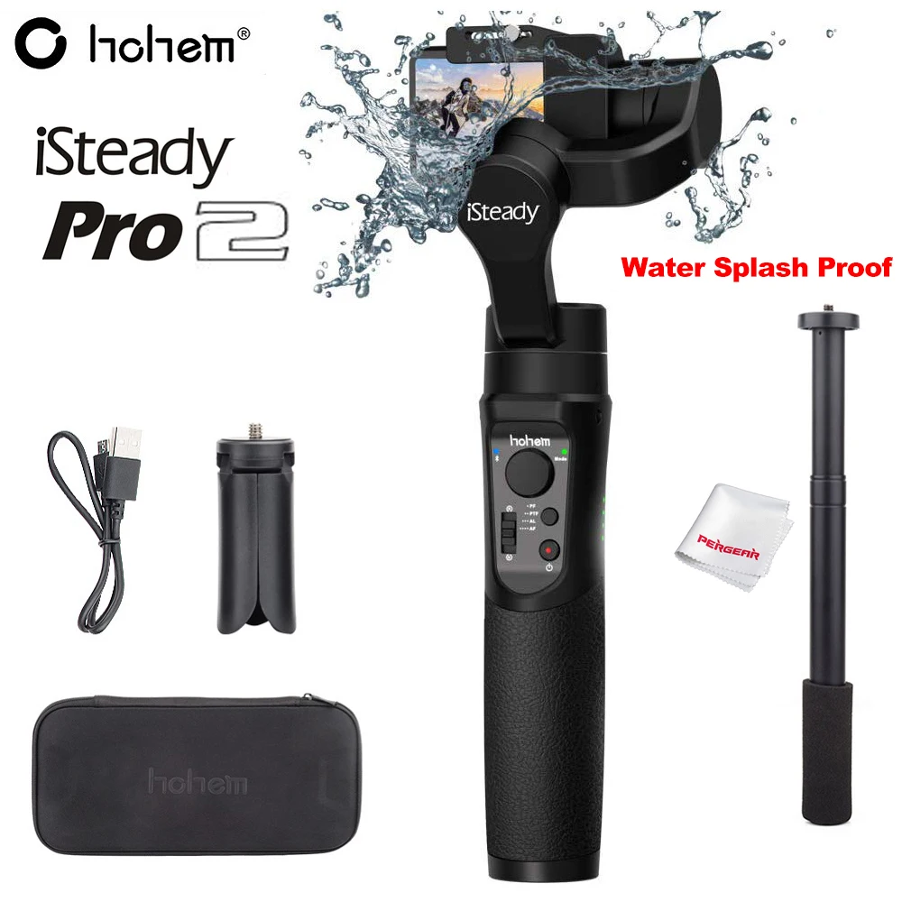 Billig Hohem iSteady Pro 2 Pro Splash Proof 3 Achse Handheld Gimble für DJI Osmo Action Gopro Hero 7  6 5 4 3 SJCAM YI Action Kameras