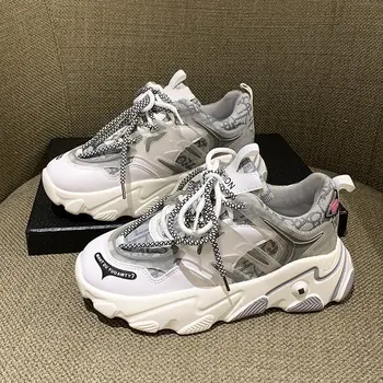 

Women Casual Shoes Designer Chunky Sneakers Female 2020 Luxury Brand Vulcanized Shoes Woman Platform Sneakers Zapatillas Mujer