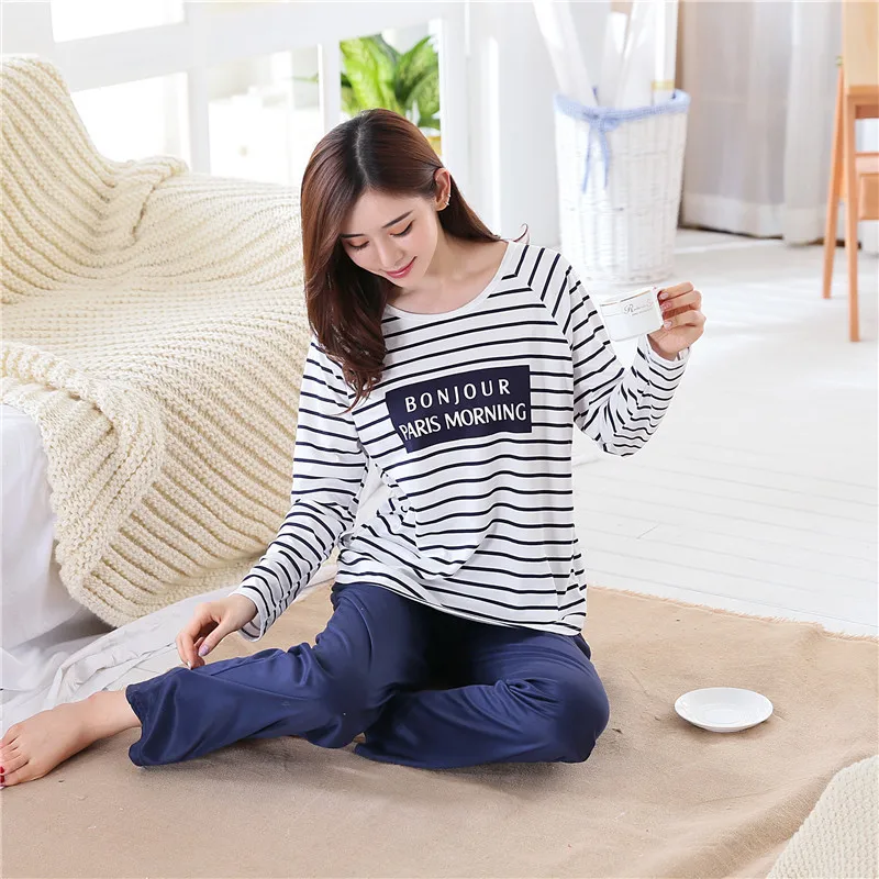 

Pajamas Women Long Sleeve Korean-style Students Cartoon Sweet Cute Large Size Two-Piece Set Homewear Set Spring And Autumn
