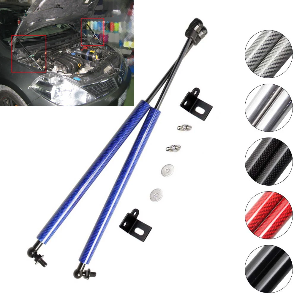Lift Support Gas Shock for NISSAN TIIDA 2005-2012 2pcs Front Hood Bonnet Modify Struts Spring Carbon Fiber Absorber | Автомобили и