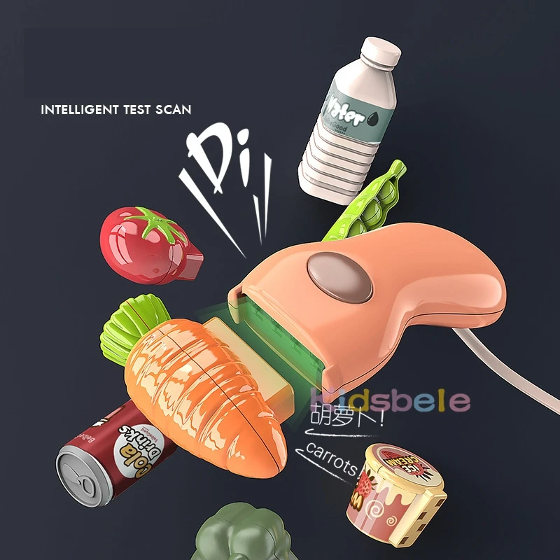 Kids Shopping Cash Register Toys Mini Supermarket Set Simulation Food Calculation Checkout Counter Pretend Play Toy For Children 3