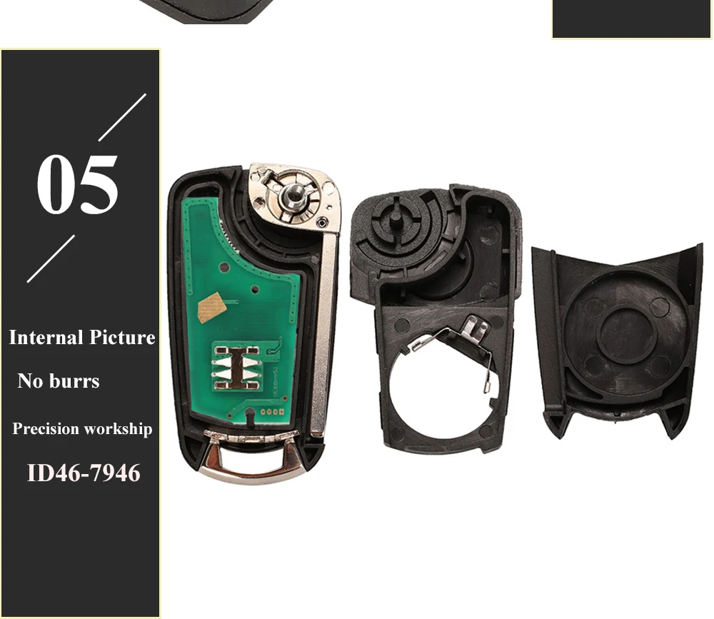 Keyforkess Flip 3 pulsanti telecomando portachiavi ASK 315MHz PCF7946 per Vauxhall/Opel Vectra C, Signum 2003-2007 Uncut HU43/HU100 - H6f70f3a35acf4213a032aa7f3a31c0fdk