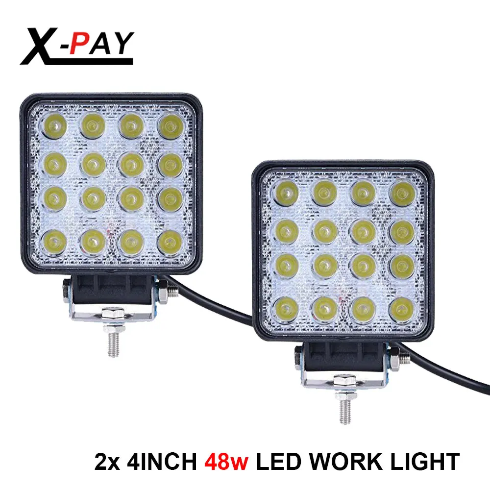 

3inch 48W Led Work Light Square led lights Off-road Lights Bar IP 67 Waterproof lights for Trucks,Off-road Vehicle, ATV, SUV