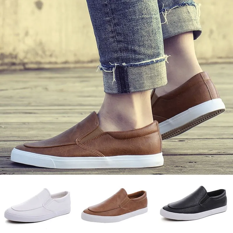 calzado hombre zapatillas hombre casuales mocasines hombre zapatos planos deportivas hombre zapatillas zapatos informales de cuero para hombre, mocasines sin cómodos y suaves, para conducir - AliExpress Calzado