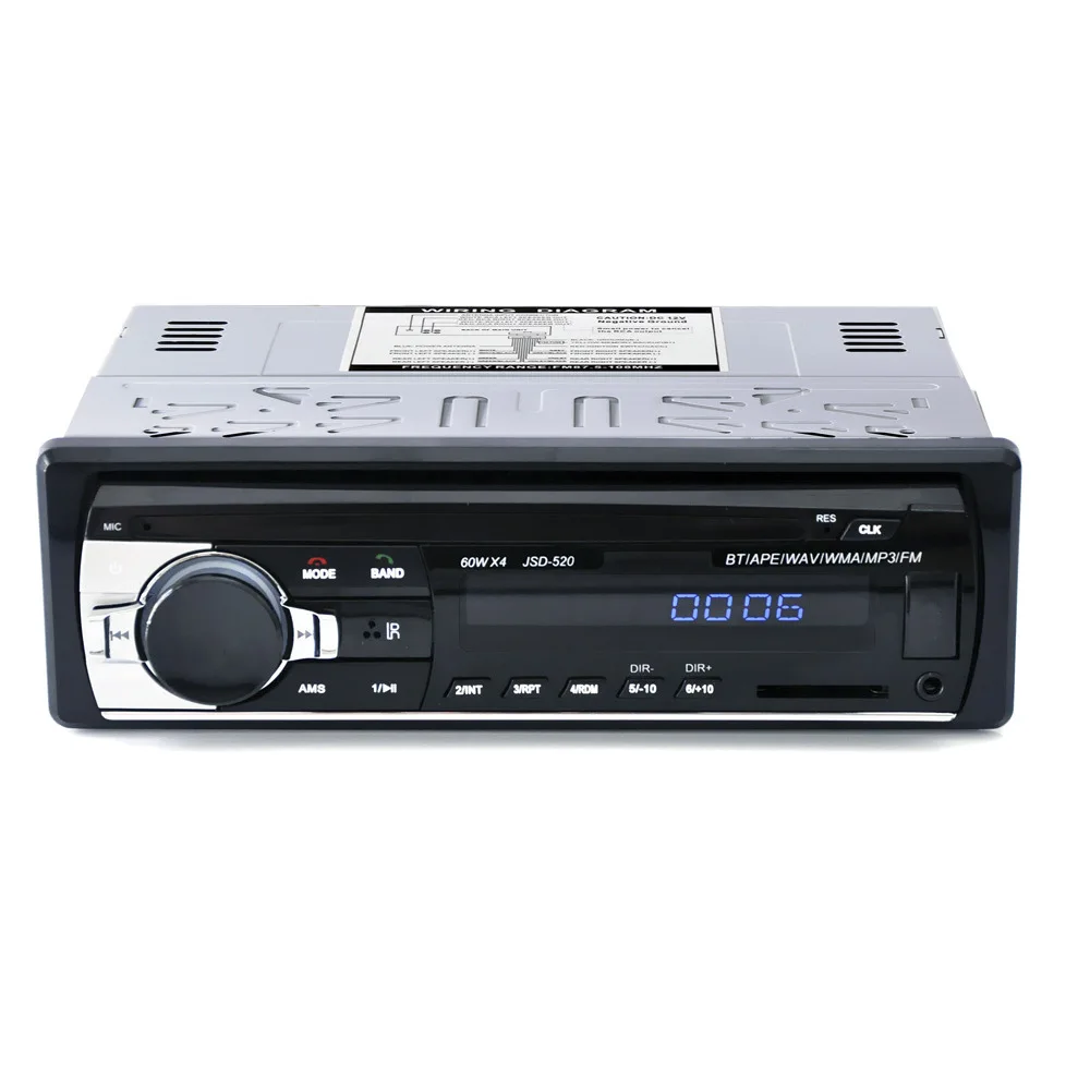 Bluetooth Авторадио автомобиля стерео радио FM Aux вход приемник SD USB JSD-520 12 В In-dash 1 din автомобильный MP3 мультимедийный плеер