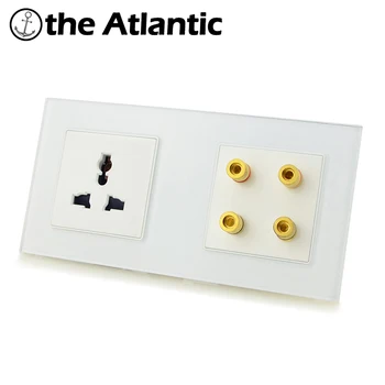 

Atlectric Sound Speaker Audio Jack Socket Universal Standard Plug Socket Power Electrical Outlet Tempered Glass Panel