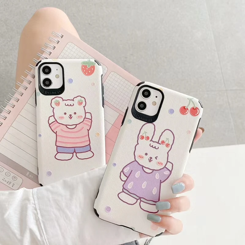 

Cute Cartoon Embossed Bear Phone Case for Xiaomi 10 Coque MI 8 9 CC9 9T Cover Lens Protect Case for Redmi Note 6pro 7 8 K20 K30