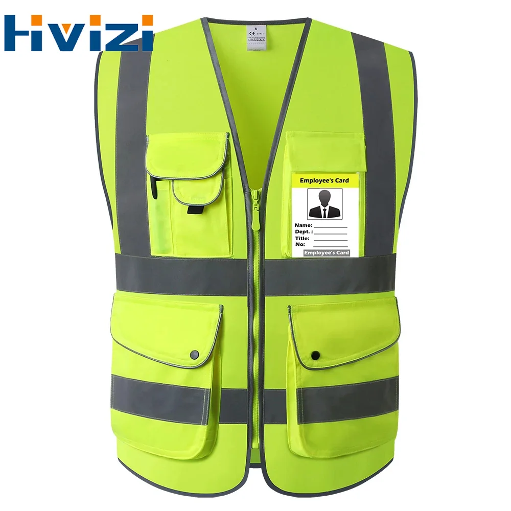 Chaleco reflectante de alta visibilidad para hombre, chaqueta de Moto para montar en la noche, ropa de trabajo Hi Vis, chaleco de seguridad para el trabajo de construcción, Verano