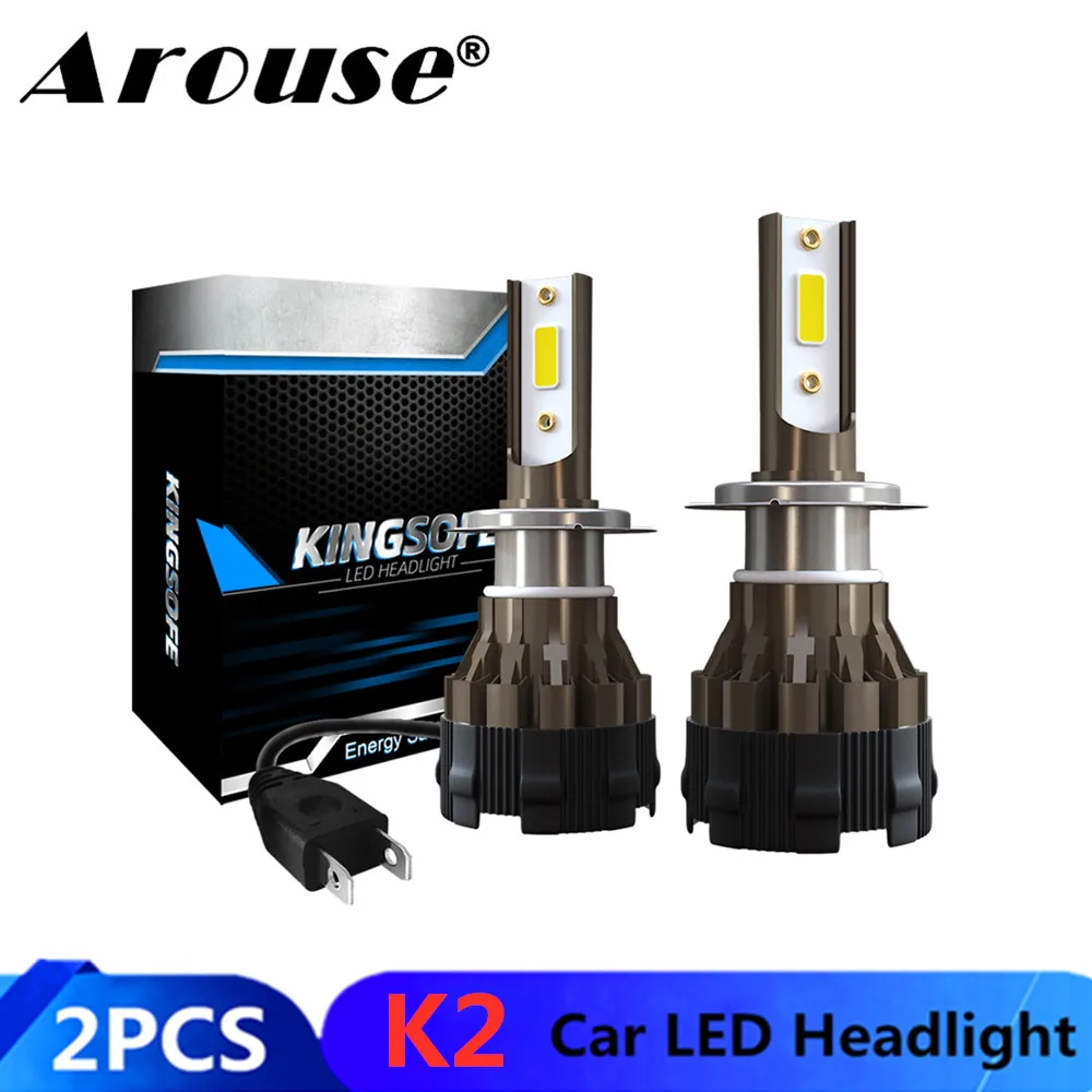 K2 Car Lights H7 H11 H1 9005 9006 Car LED Headlight Bulbs H4 Hi Lo Beam