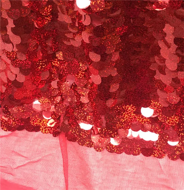 red Вечерние скатерти с золотыми пайетками, блестящая ткань, вечерние фоны для оформления свадьбы, дня рождения, вечеринки, душа, Русалка, единорог, декор HM14 - Цвет: red