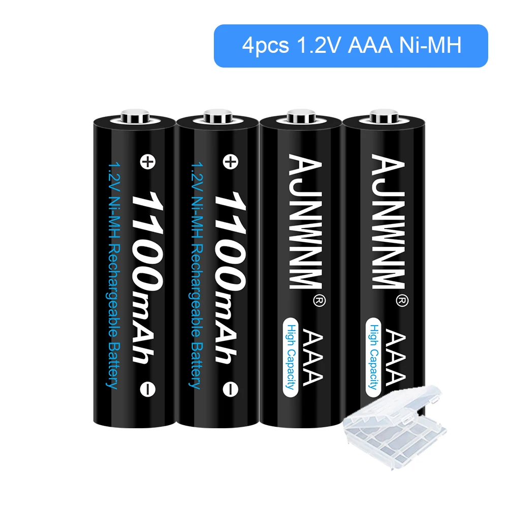 AJNWNM 1.2V Ni-Mh AAA Rechargeable Battery 1100Mah Batteries | Электроника