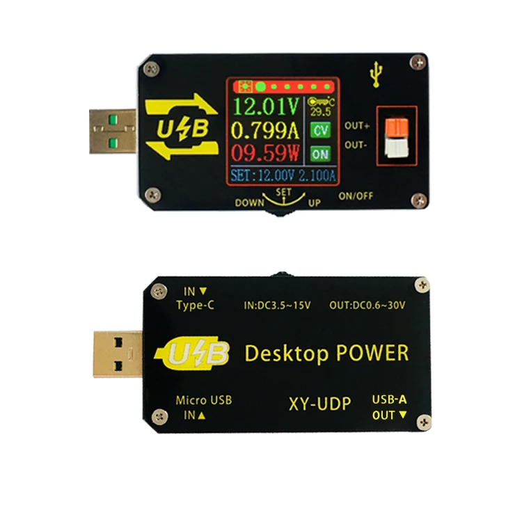 XY-UDP цифровой USB DC преобразователь CC CV 0,6-30 V 5V 9V 12V 24V 2A 15W модуль питания Настольный Регулируемый источник питания