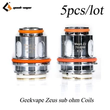 5 шт./лот, Geekvape Mesh Z1 0.4ohm и Z2 0.2ohm, головка для электронной сигареты, vape core для geekvape Zeus Sub Ohm, Атомайзер