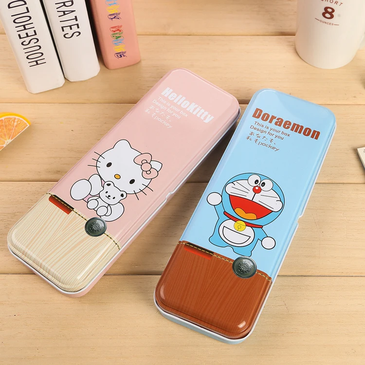 

Чехол-карандаш с героями мультфильмов Doraemon и hellokitty большой вместимости, 4 шт., бесплатная доставка
