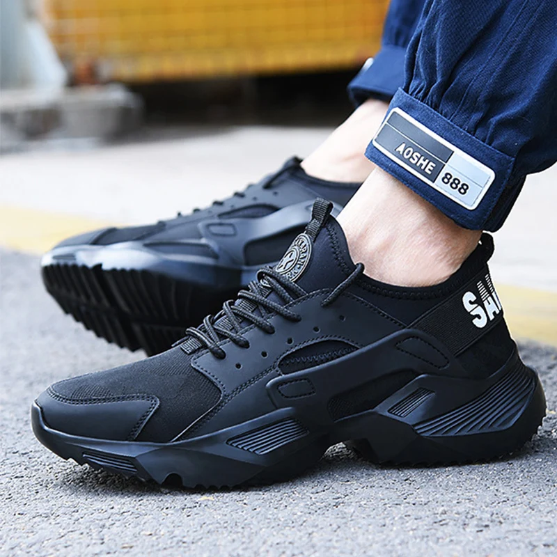 Online Lizeruee Lightweight Safety Shoes Men Shoes Steel Toe Anti Crush Work Breathable Sneakers Wear Resistance Zapatos de trabajo