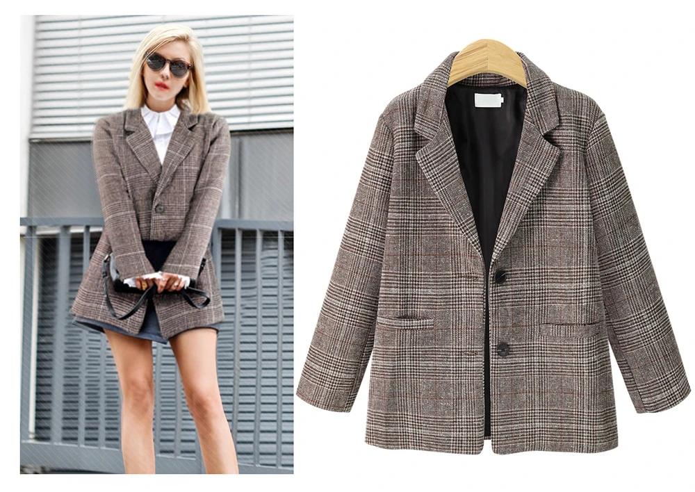 vintage plaid blazer