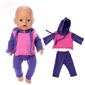 Leisure Set Fit 17 inch 43cm Doll Clothes Born Baby Doll Clothes Suit For Baby Birthday Festival Gift