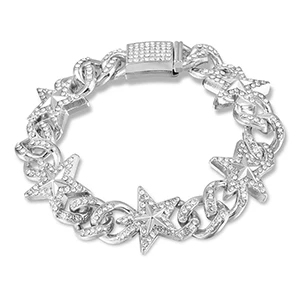 Роскошные 20 мм Iced Out мужские кубинские цепи ожерелье для мужчин золото серебро хип хоп Iced Out проложенные Bling CZ ожерелье рэпера ювелирные изделия - Окраска металла: Silver