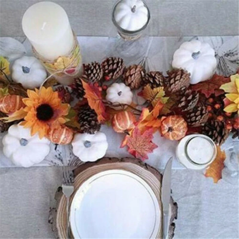 Promotion! 16Pcs Halloween Artificial White Pumpkins for Halloween Decor Painting Props