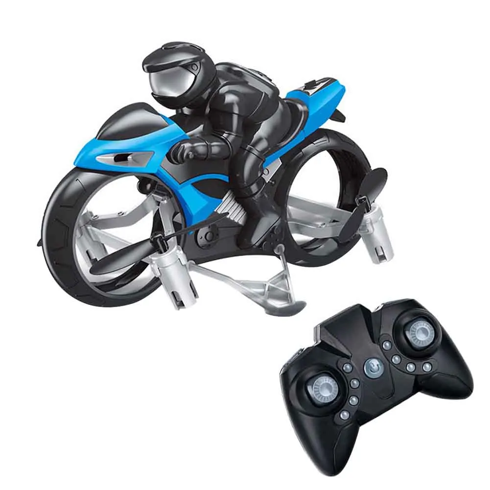 Мини мотоцикл Радиоуправляемый Дрон детская игрушка Земля и воздух двойной