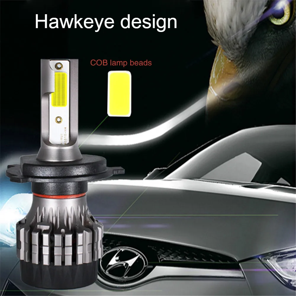 2 шт. Автомобильные светодиодные лампы H4 H7 H11 9005 9006 5012 5202 12 в 3000K 43000K 6000K 60
