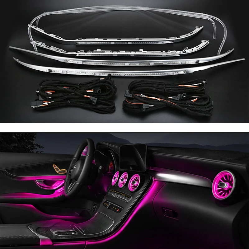 

64 colors LED ambient light For Mercedes Benz C class w205 X253 C200L ambient lamp lights for w205 X253 illuminated car Styling