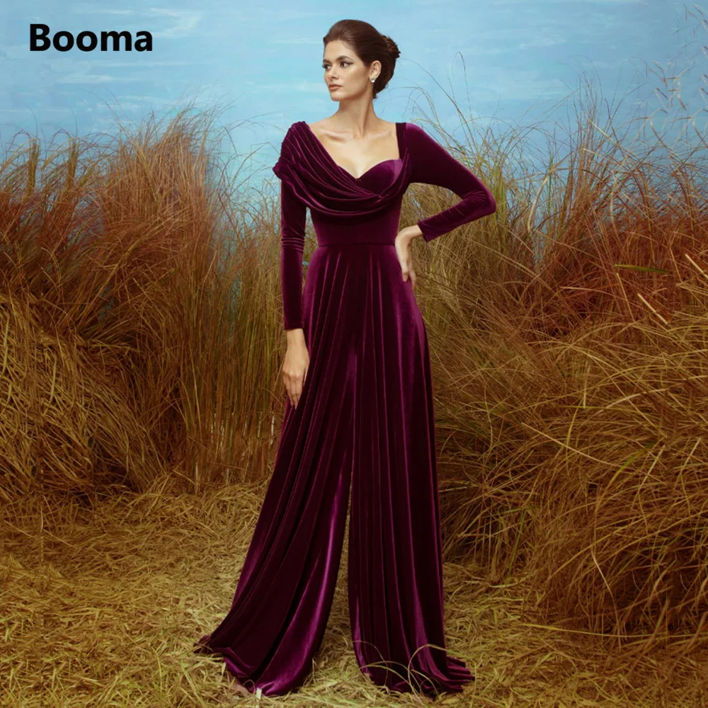 Vintage Burgundy Velvet Evening Dresses 