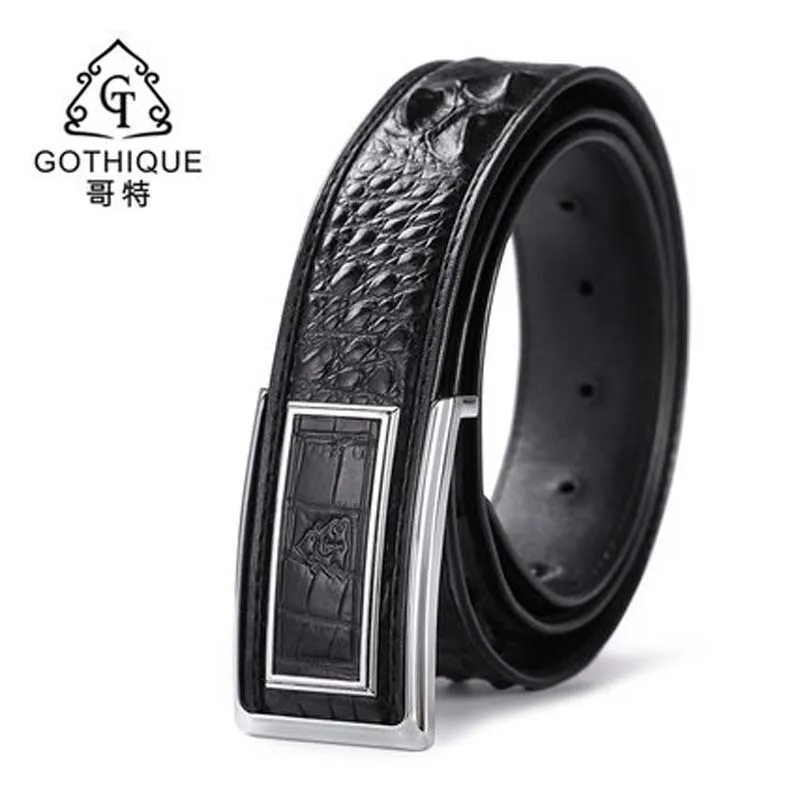 Импортный ремень из крокодиловой кожи gete мужской Таиланда мужская деловая