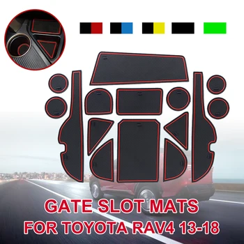 

15pcs Anti-Slip Gate Slot Mat for Toyota RAV4 2013-2018 Rubber Coaster Accessories for RAV 4 2013 2014 2015 2016 2017 2018