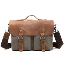 Мужская кожаная сумка для ноутбука, Мужская Холщовая Сумка на плечо, дизайнерская сумка, сумка-мессенджер, Мужская холщовая военная сумка-мессенджер для ноутбука