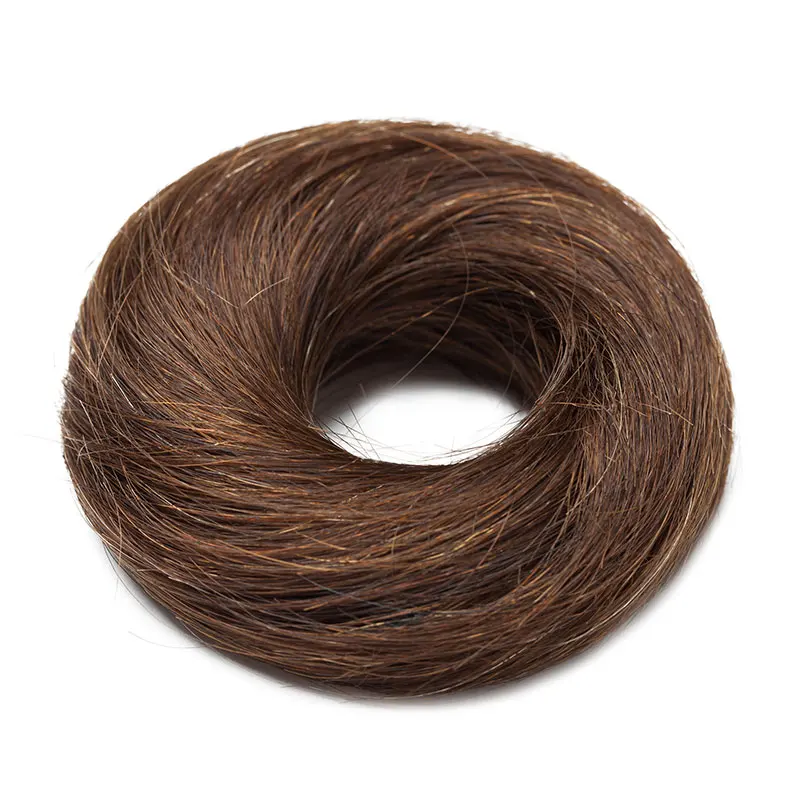 sego European Human Hair Non-Remy Rubber Band Chignon 23g Black Brown Natural Dount Chignon 6 Colors 100% Human Hair Pure Color