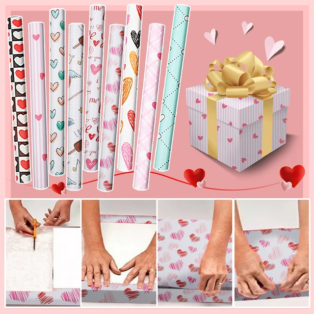 1pcs Valentine's Day Floral Printed Wrapping Paper Valentine Aluminum  Holiday Gift Paper Gift Wrapping Craft Papers 70cmx50cm