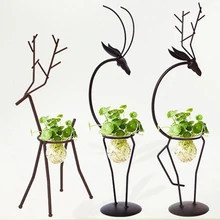 Железный олень рамка завод Стенд офис Гидропоника украшения Красивая ваза для гидропоники контейнер семья без почвы прочный
