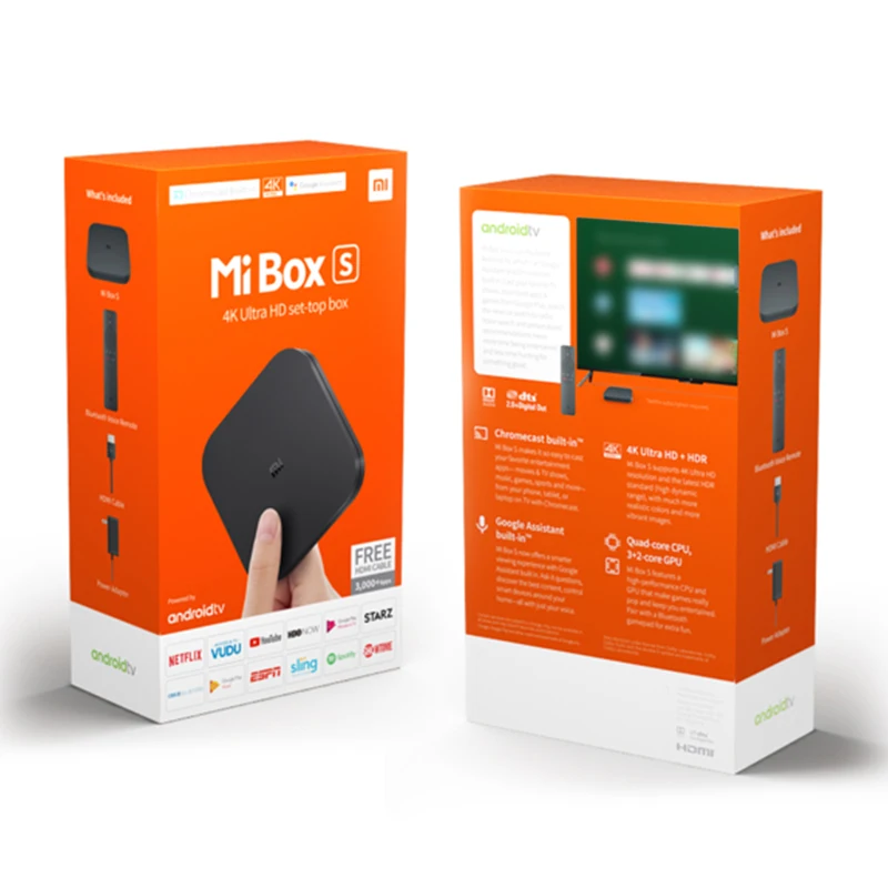 Xiaomi mi ТВ приставка S 4K HDR Android tv 8,1 Ultra HD 2G 8G wifi Google Cast Netflix телеприставка mi Box 4 медиаплеер
