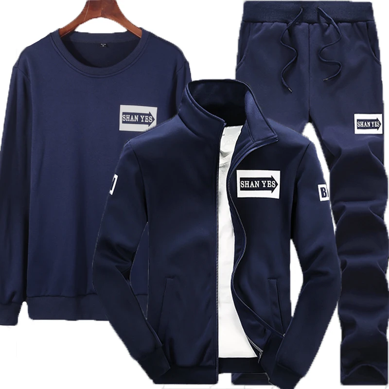 

NIGRITY 2019 Mens 2/3-piece-set Sweatshirt+jacket+Pant Sports Wear Track Suit Gyms Pants Casual Men's Sports Suit Fitness sets