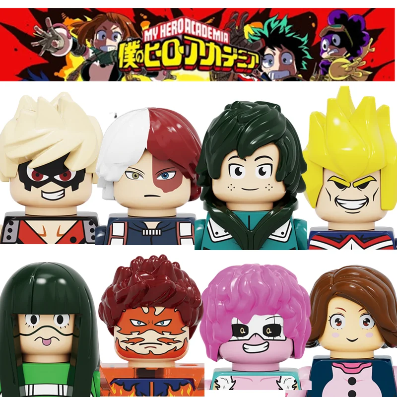 SET 8 Minifigures lego MOC my hero academia bakugou katsuki todoroki shouto 2020 excellent