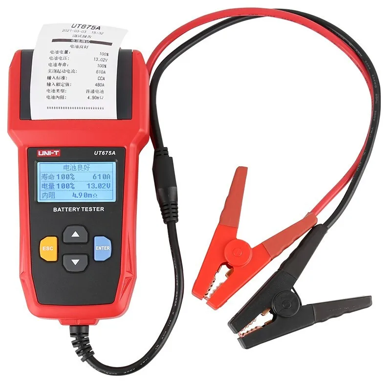 UNI T UT673A UT675A Car Battery Tester 12V 24V DC Charger Analyzer
