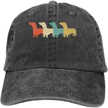 Винтажная Бейсболка унисекс из потертой джинсовой ткани в виде таксы, кепка с регулируемой задней застежкой, Кепка водителя грузовика