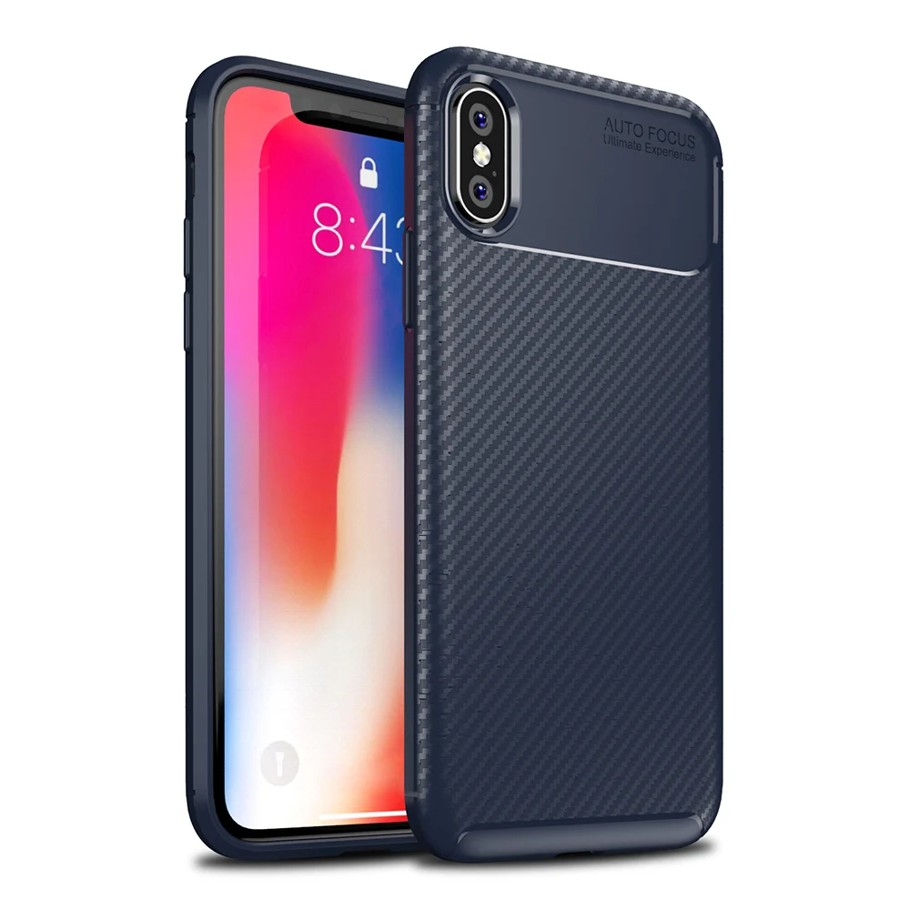 10 шт. чехол для телефона iPhone X XS чехол для телефона защитный бампер мягкий силиконовый чехол прочный ударопрочный - Цвет: Blue
