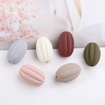 

6pcs Korean Style Acrylic Earrings Matte Rubber Paint Straight Hole Pumpkin Beads Hair Accessories Beaded Earrings Diy Jewelry