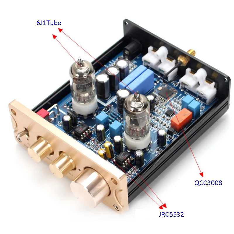 Lusya HIFI 6J1 ламповый предусилитель APTX Bluetooth 5,0 QCC3008 предусилитель с адаптером DC 12 В T1073