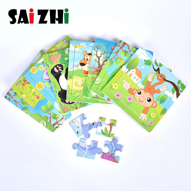 SaiZhi головоломки деревянная детская игрушка 3D одежда с мультяшными животными