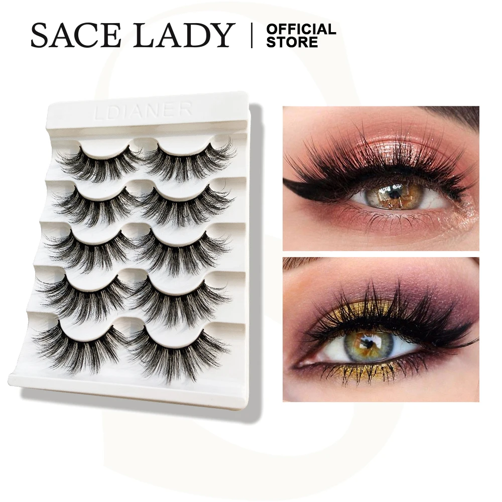 SACE LADY 5 пар 3D ресницы натуральные толстые длинные накладные для макияжа